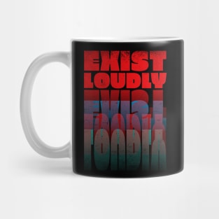 Inspirational Quotes Exist Loudly in Red Text format Mug